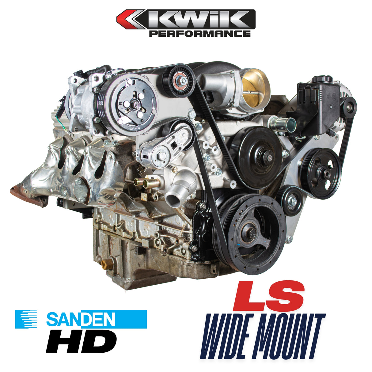 LS Truck Pull-Out Serpentine Package - Sanden HD - (Includes water pump and balancer) - K10560