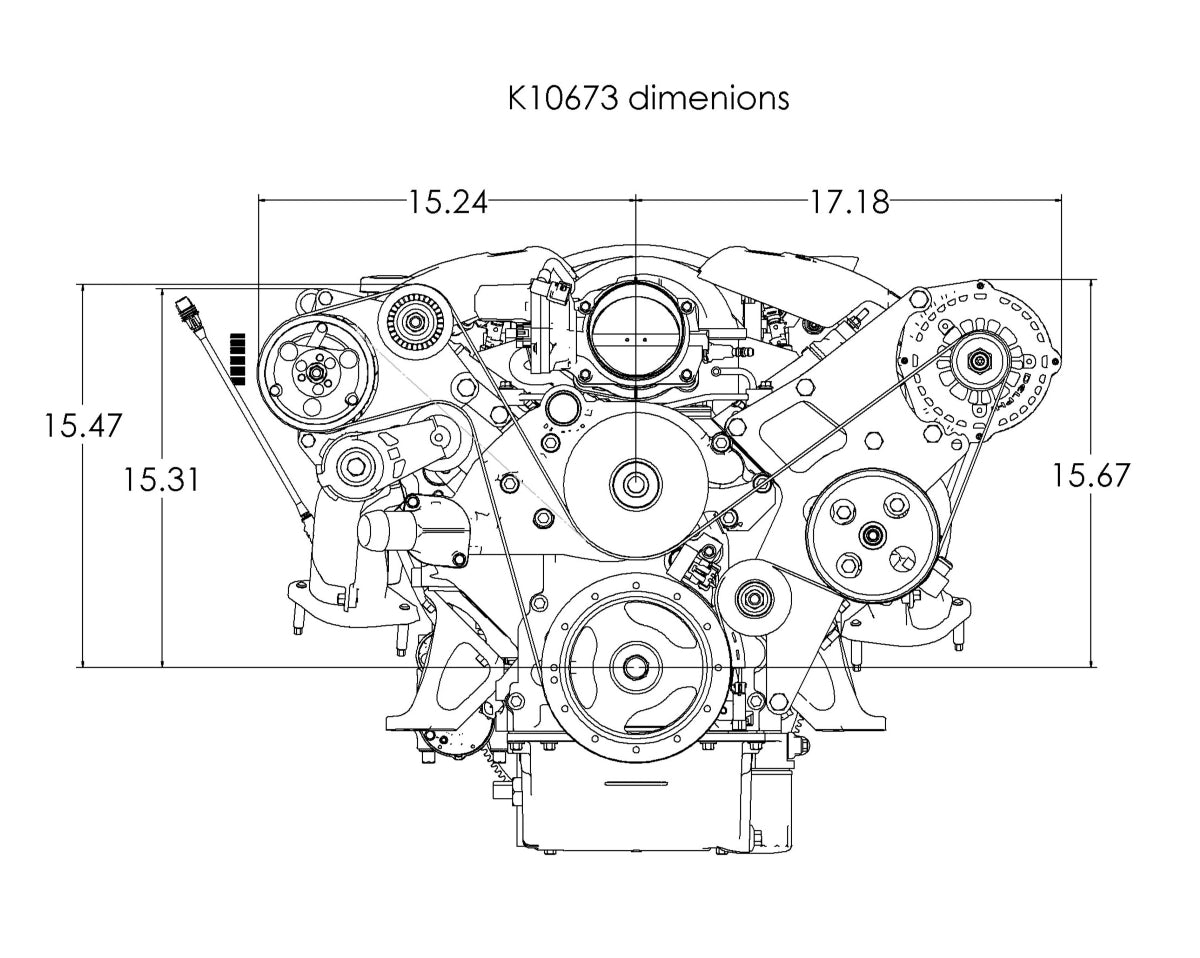 LS Truck Pull-Out Serpentine Package - Sanden Mini (Includes water pump and balancer) - K10740