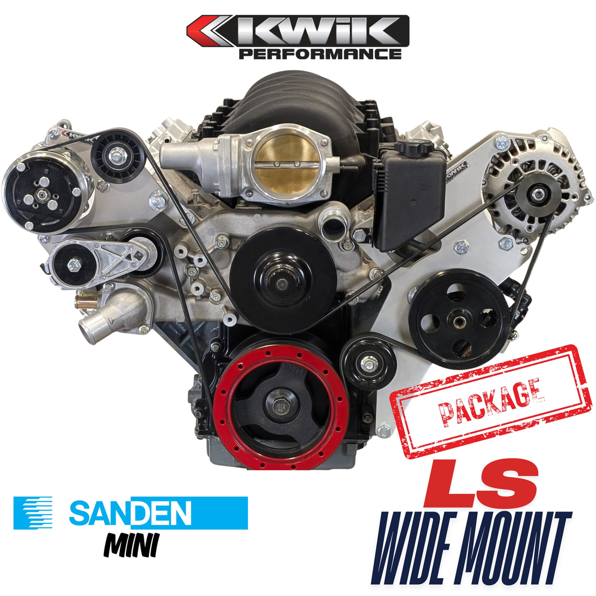 LS Truck Pull-Out Serpentine Package - Sanden Mini (Includes water pump and balancer) - K10740