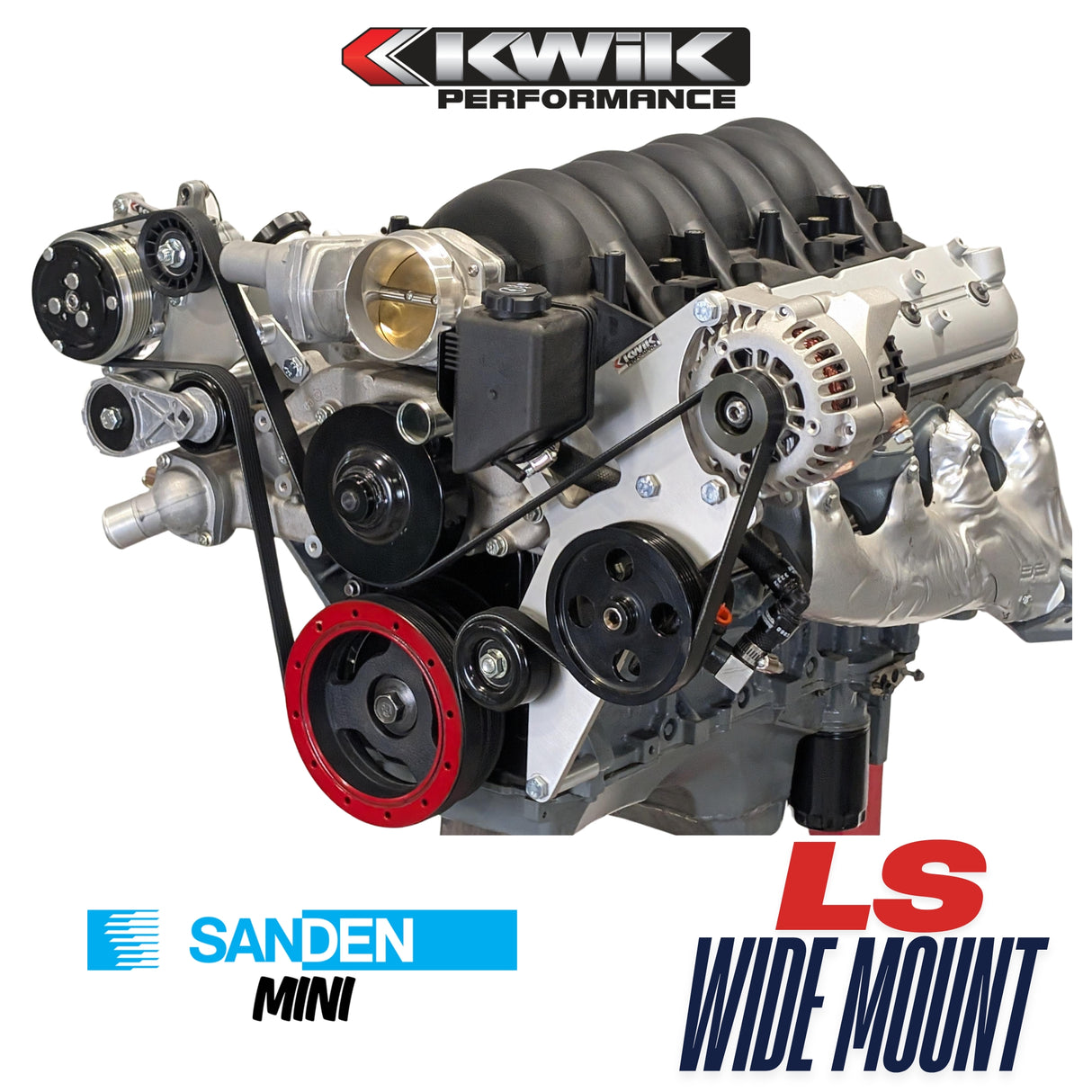 LS Truck Pull-Out Serpentine Package - Sanden Mini (Includes water pump and balancer) - K10740