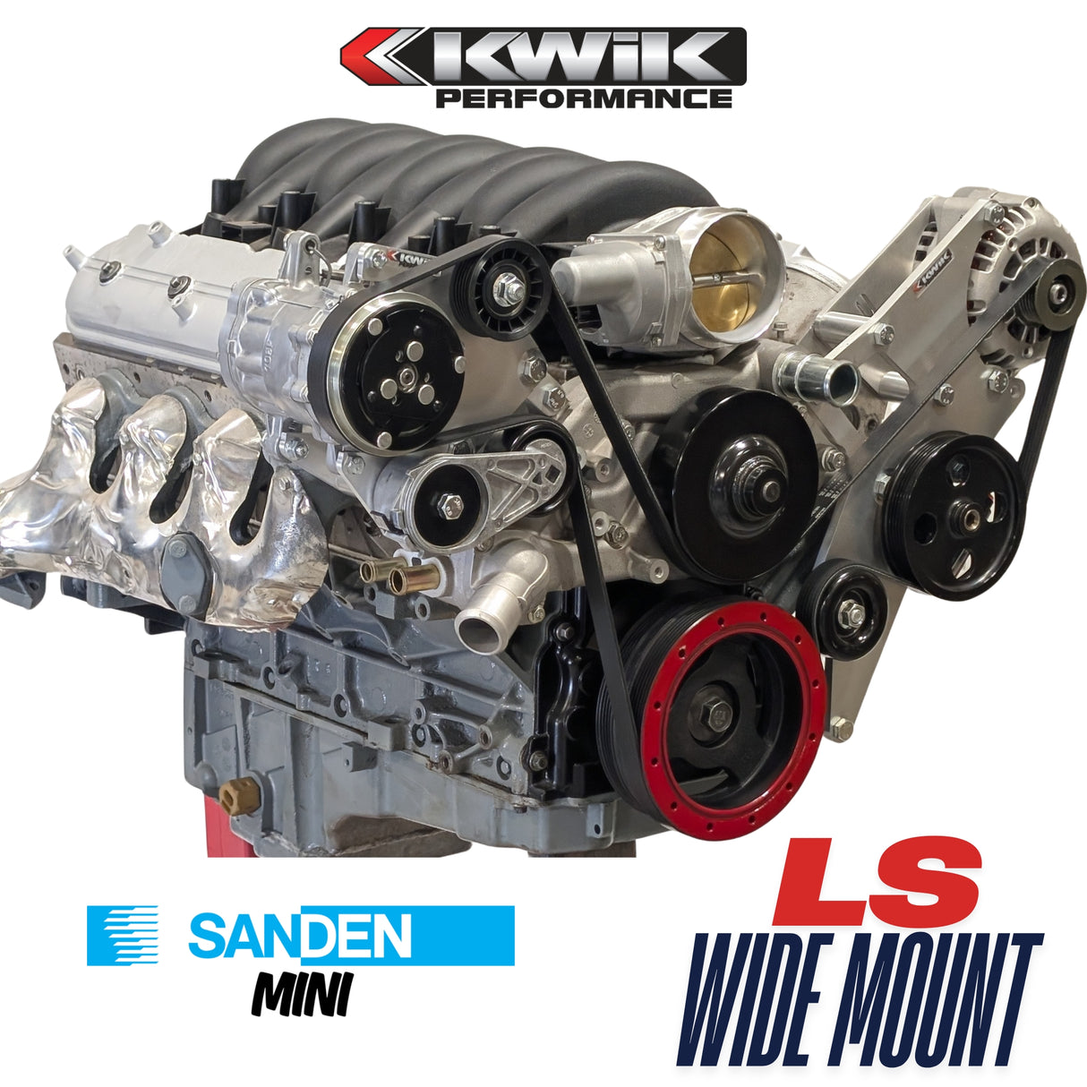 LS Truck Pull-Out Serpentine Package - Sanden Mini (Includes water pump and balancer) - K10740